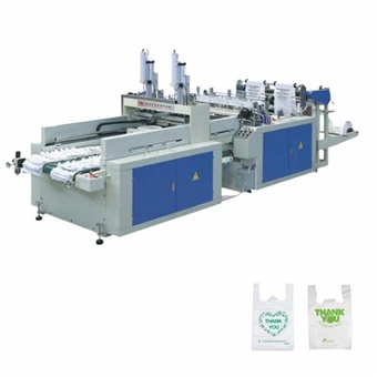 Otomatik T-shirt plastik sak fè machin